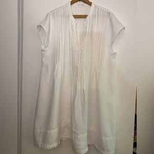 Free People x C P Shades River White Linen Dress L Tunic Mini